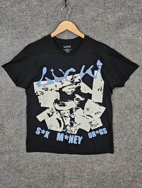Lucki Tour Tee Black Blue Graphic - Men's Band T Shirt Size Small